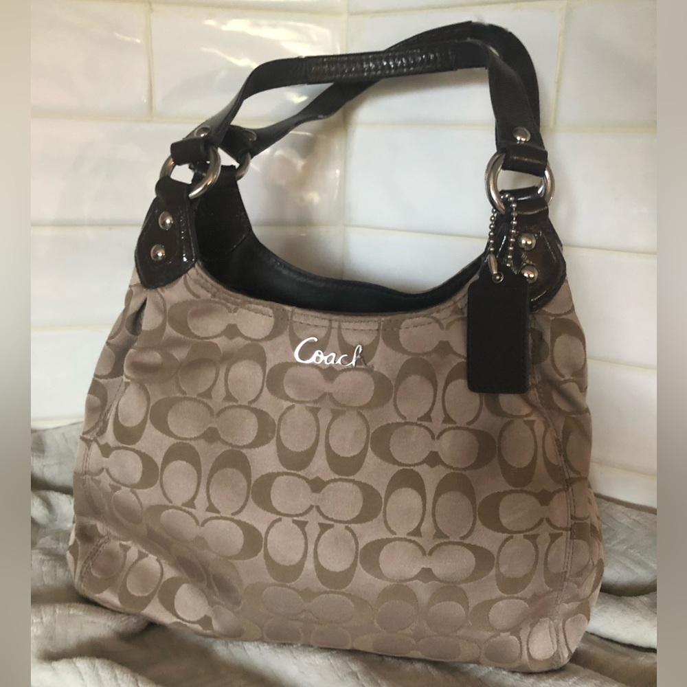 Coach signature shoulder bag